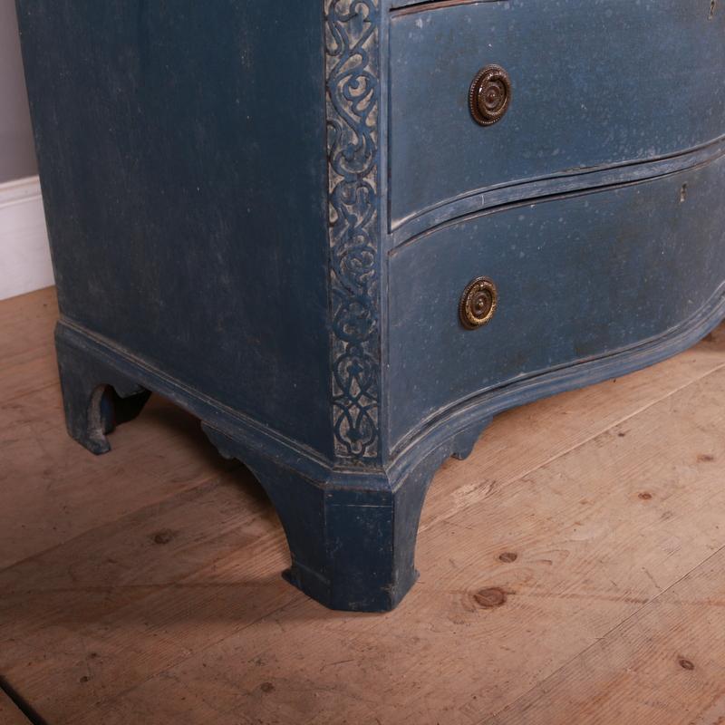 19th Century English Painted Serpentine Front Commode