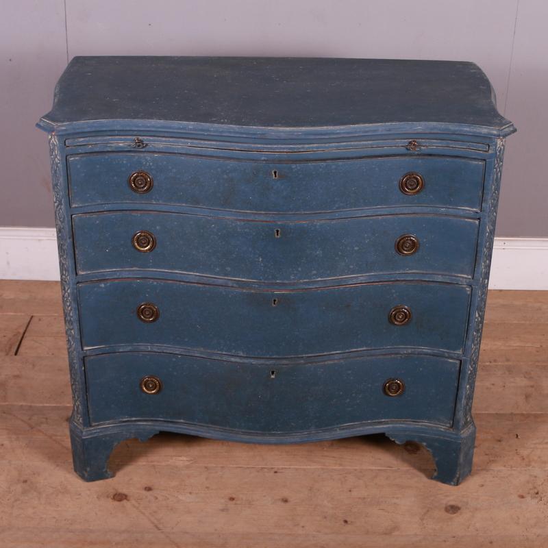 Oak English Painted Serpentine Front Commode