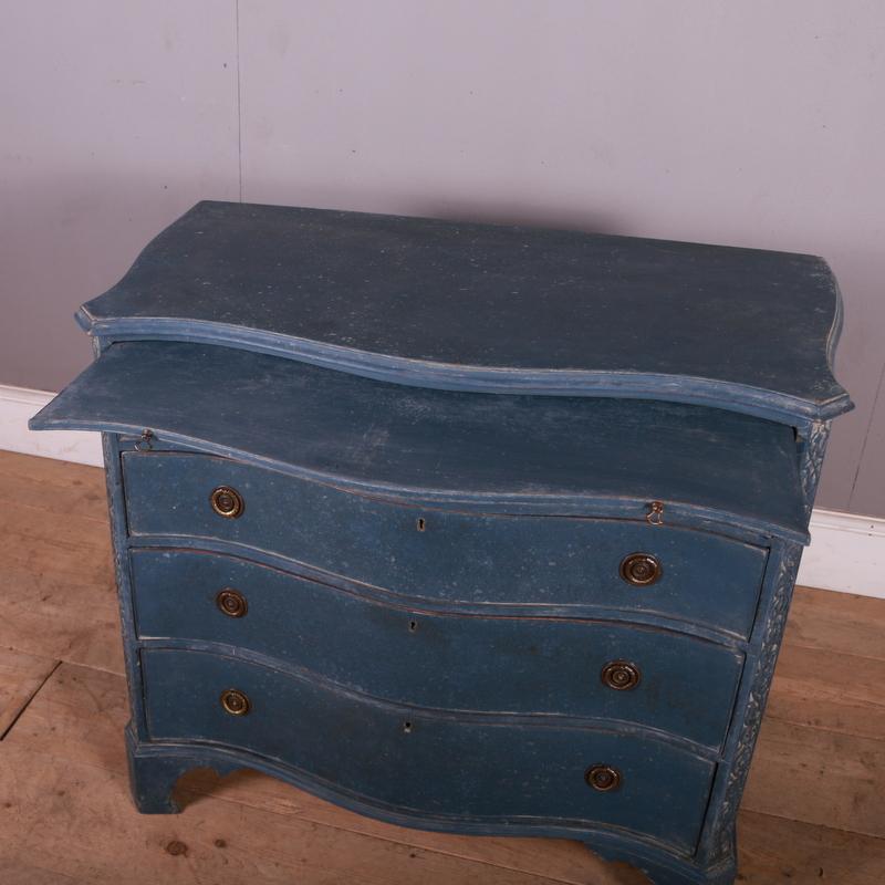 English Painted Serpentine Front Commode 3