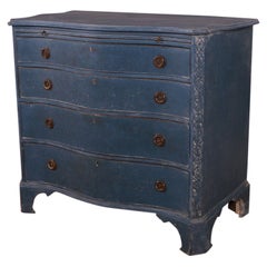 English Painted Serpentine Front Commode