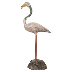 English Painted Stone Flamingo