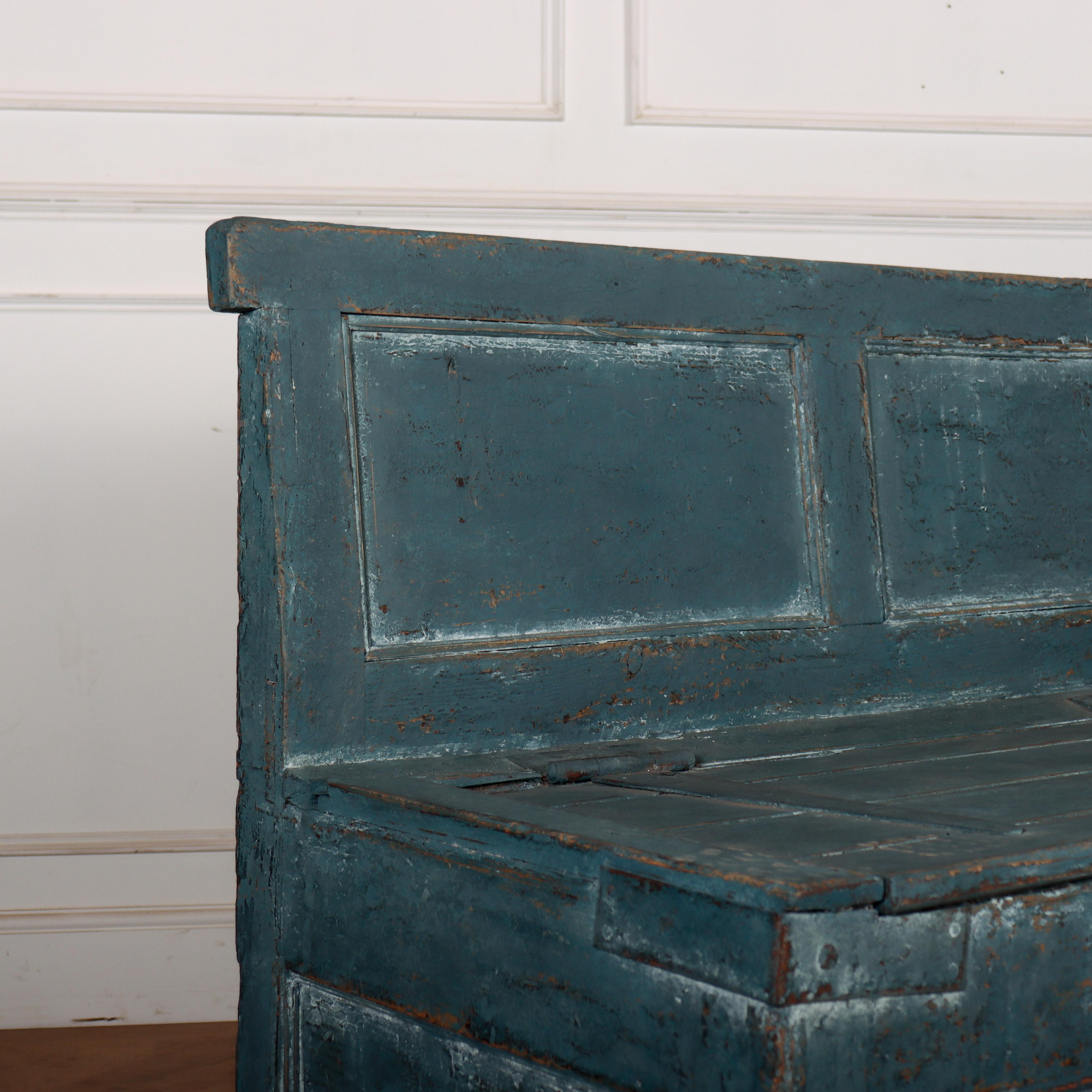 Victorian English Painted Storage Bench For Sale