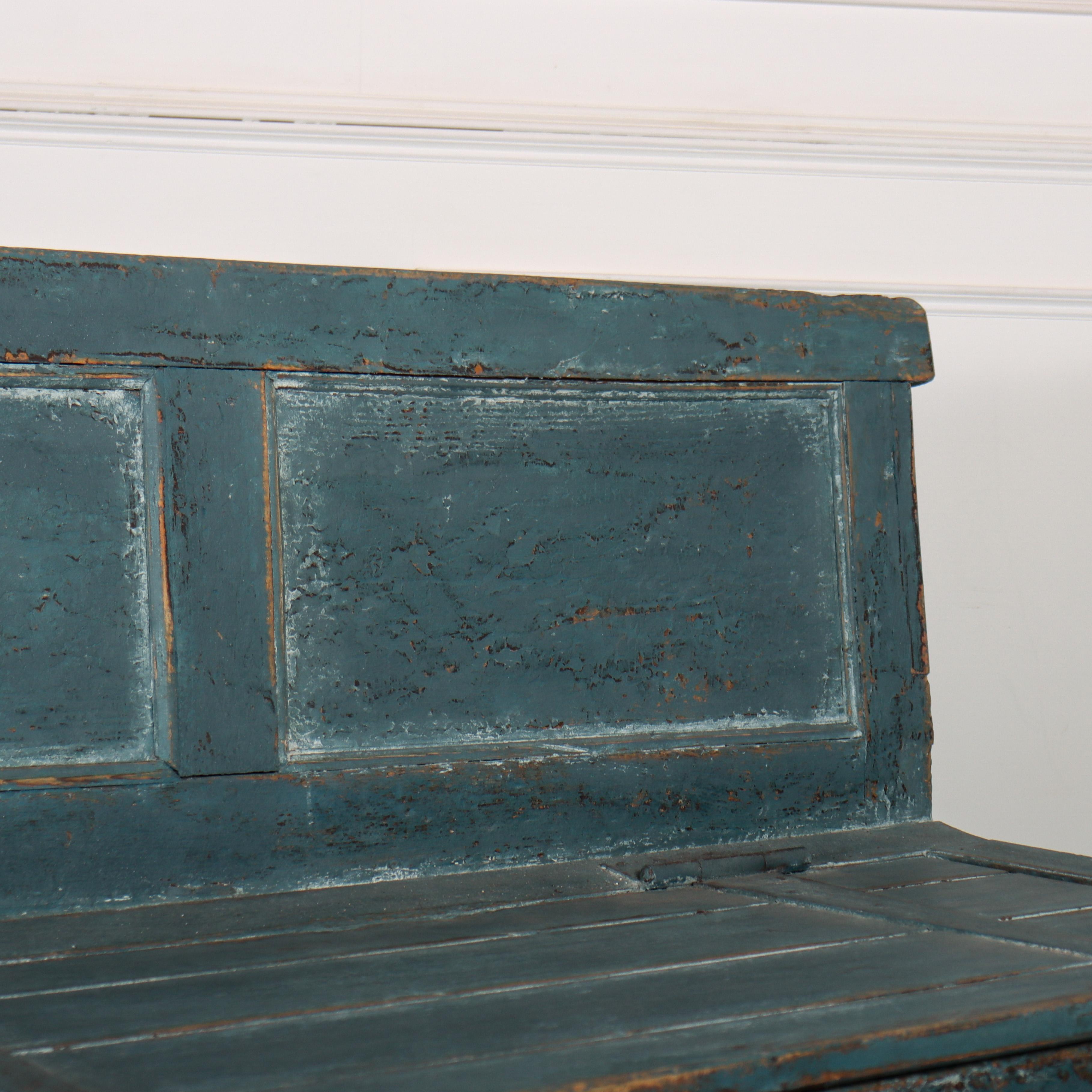 19th Century English Painted Storage Bench For Sale