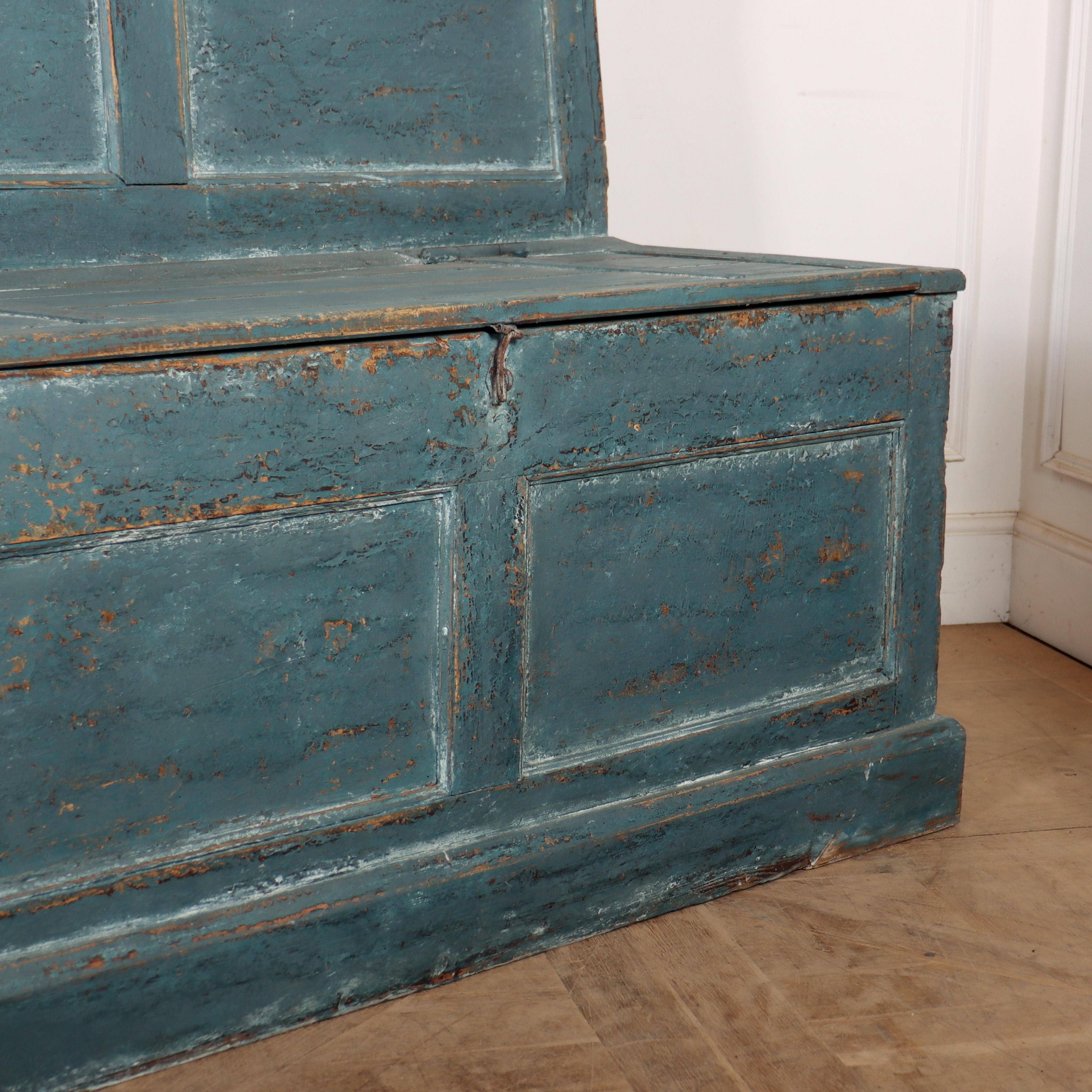 Pine English Painted Storage Bench For Sale