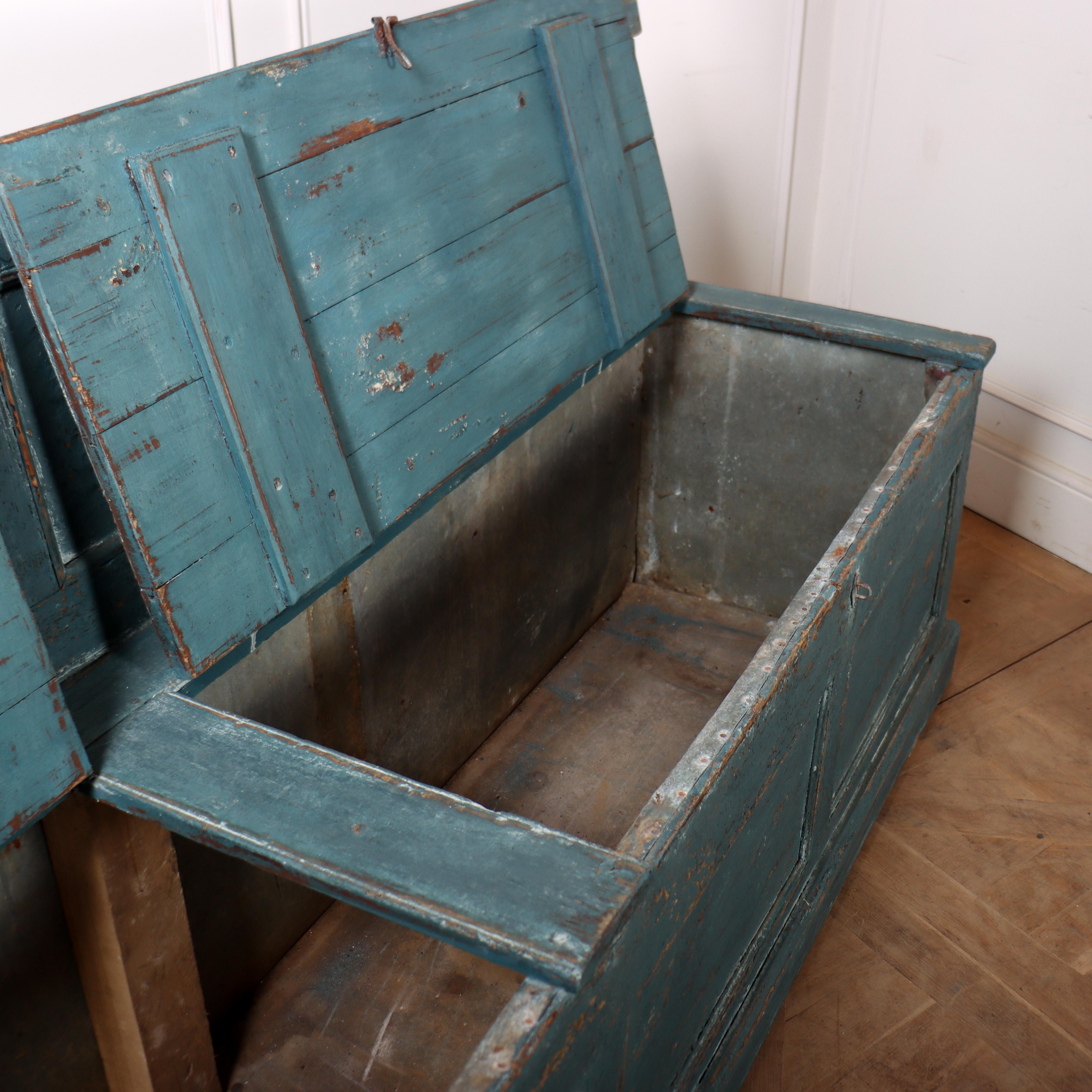 Pine English Painted Storage Bench For Sale