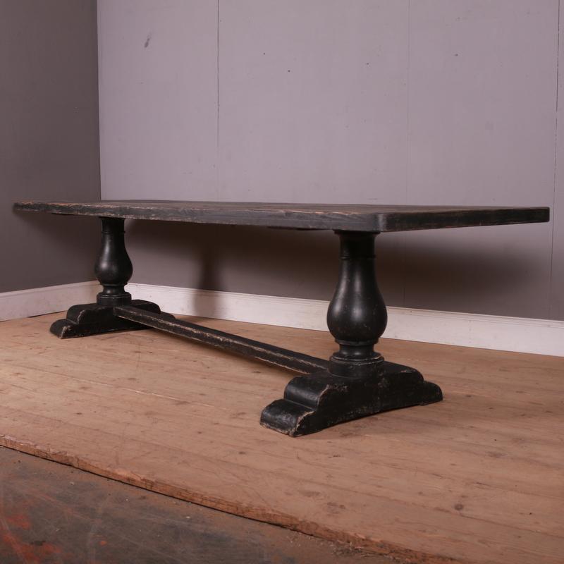 19th C English painted pine trestle table. 1890.

Measure: Clearance is 26.5