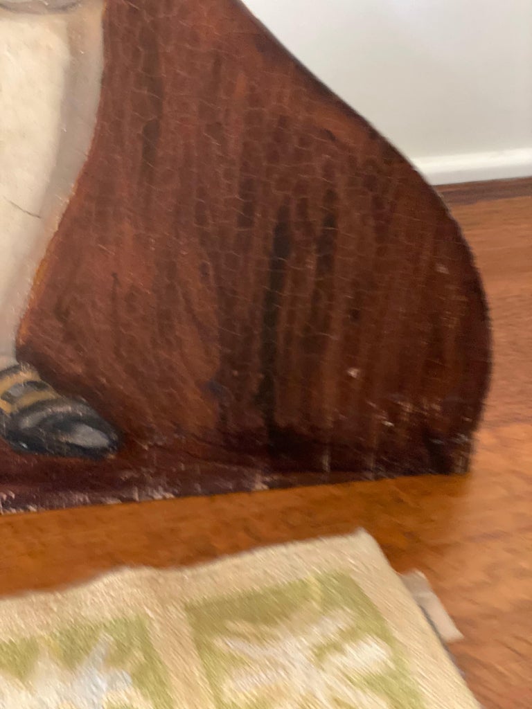 English Painted Wood Dummy Board Depicting a Royal Navy Lieutenant For