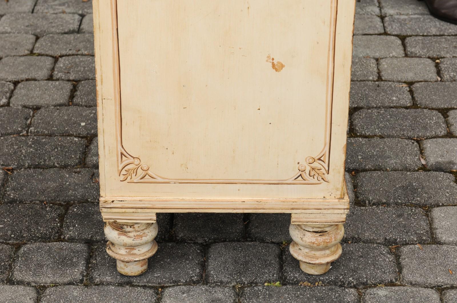 English Painted Wood Four-Drawer Commode with Scrollwork Motifs, circa 1880 For Sale 6