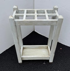 English Painted Wood Umbrella Cane Stand with Brass Feet