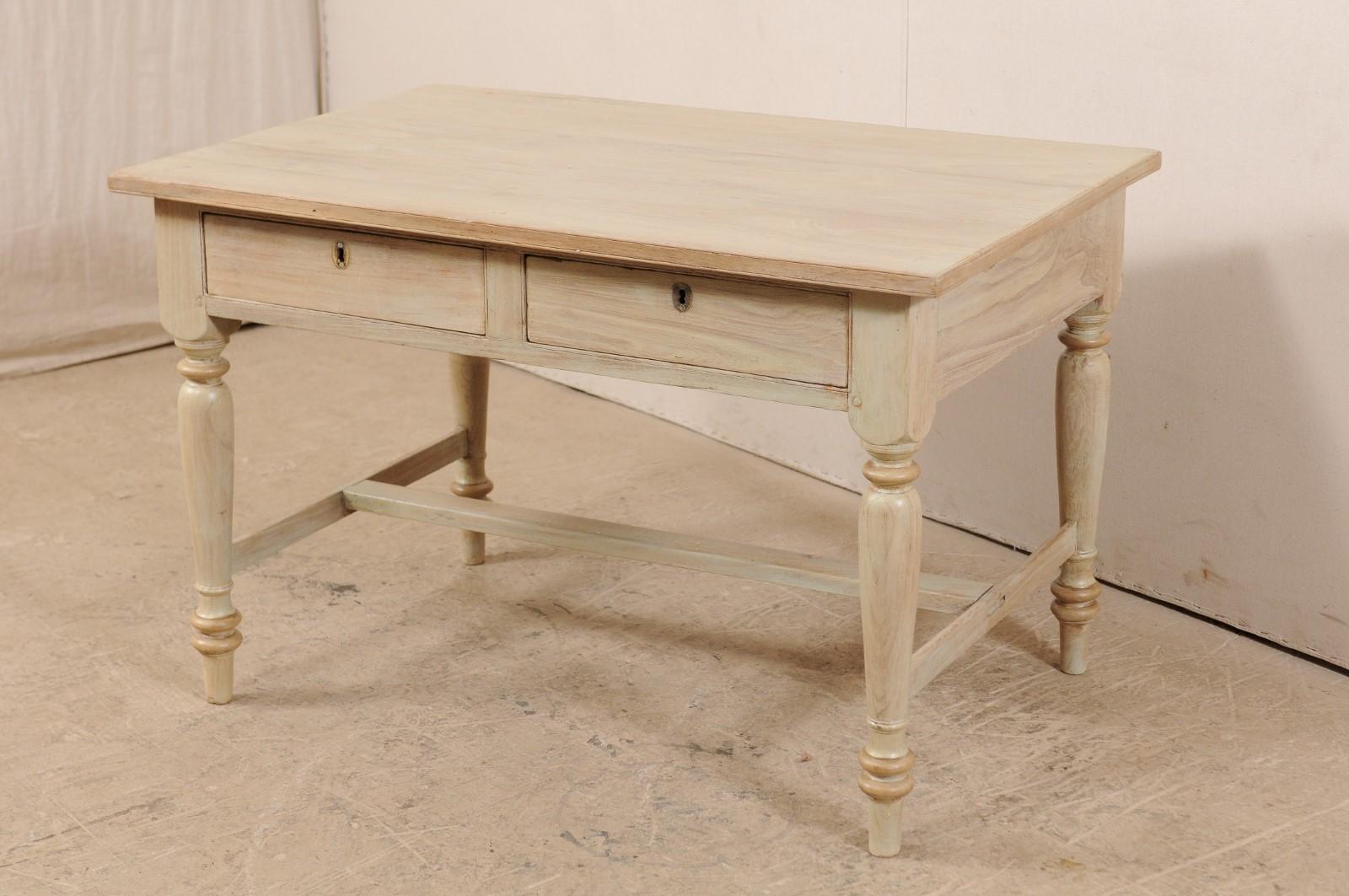 wooden table with drawers