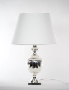 English Pair Mid-20th Century Silver Plate Table Lamp