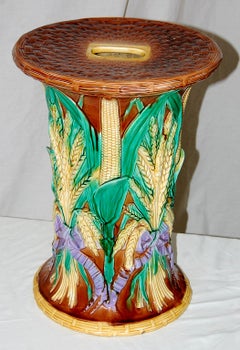English Pair of 19th Century Majolica Garden Seats by John Adams