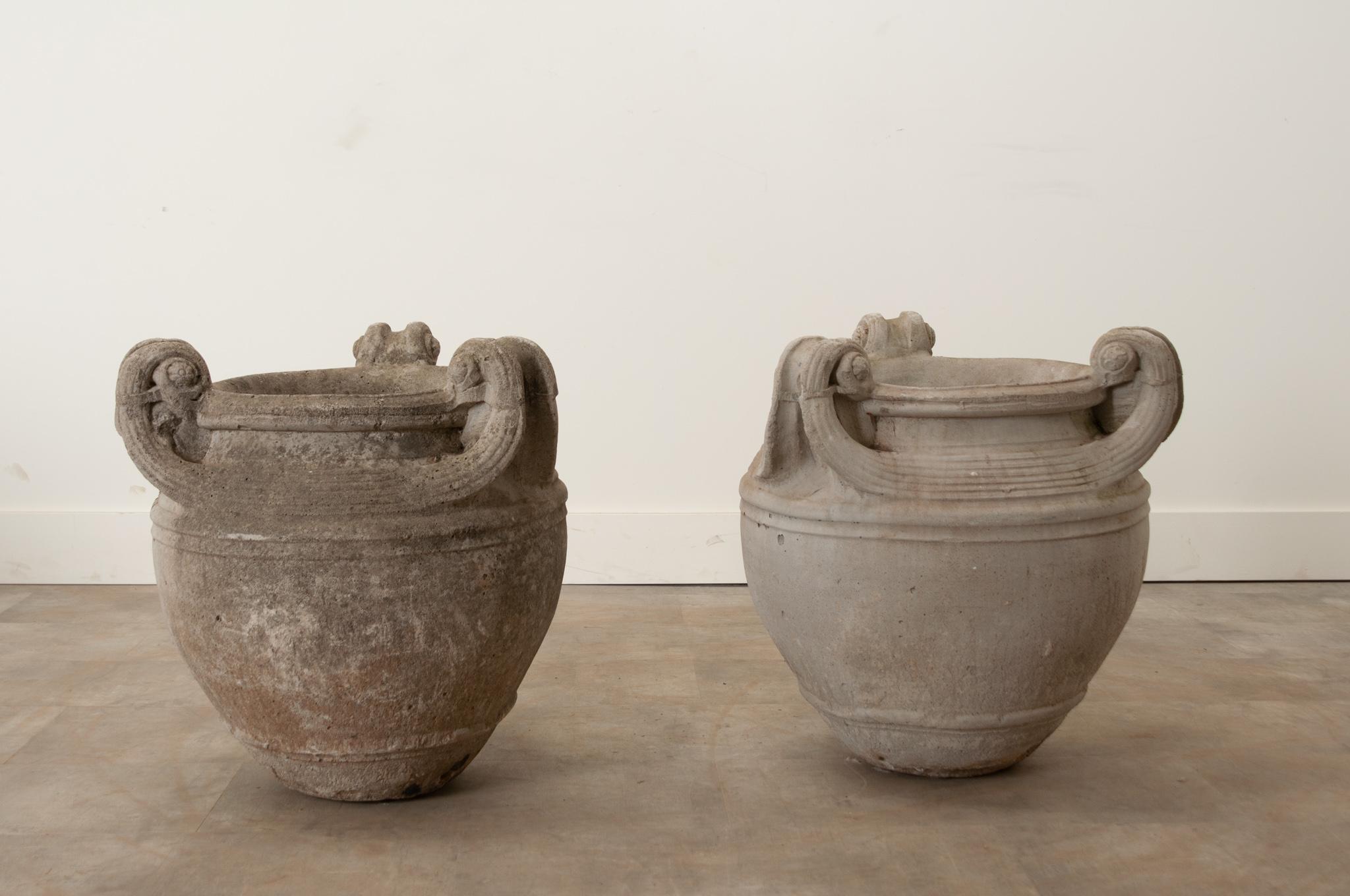 Other English Pair of 19th Century Stone Planters For Sale