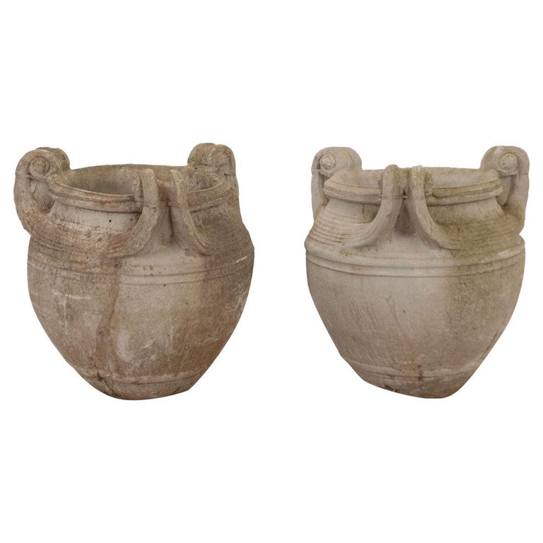 English Pair of 19th Century Stone Planters For Sale at 1stDibs
