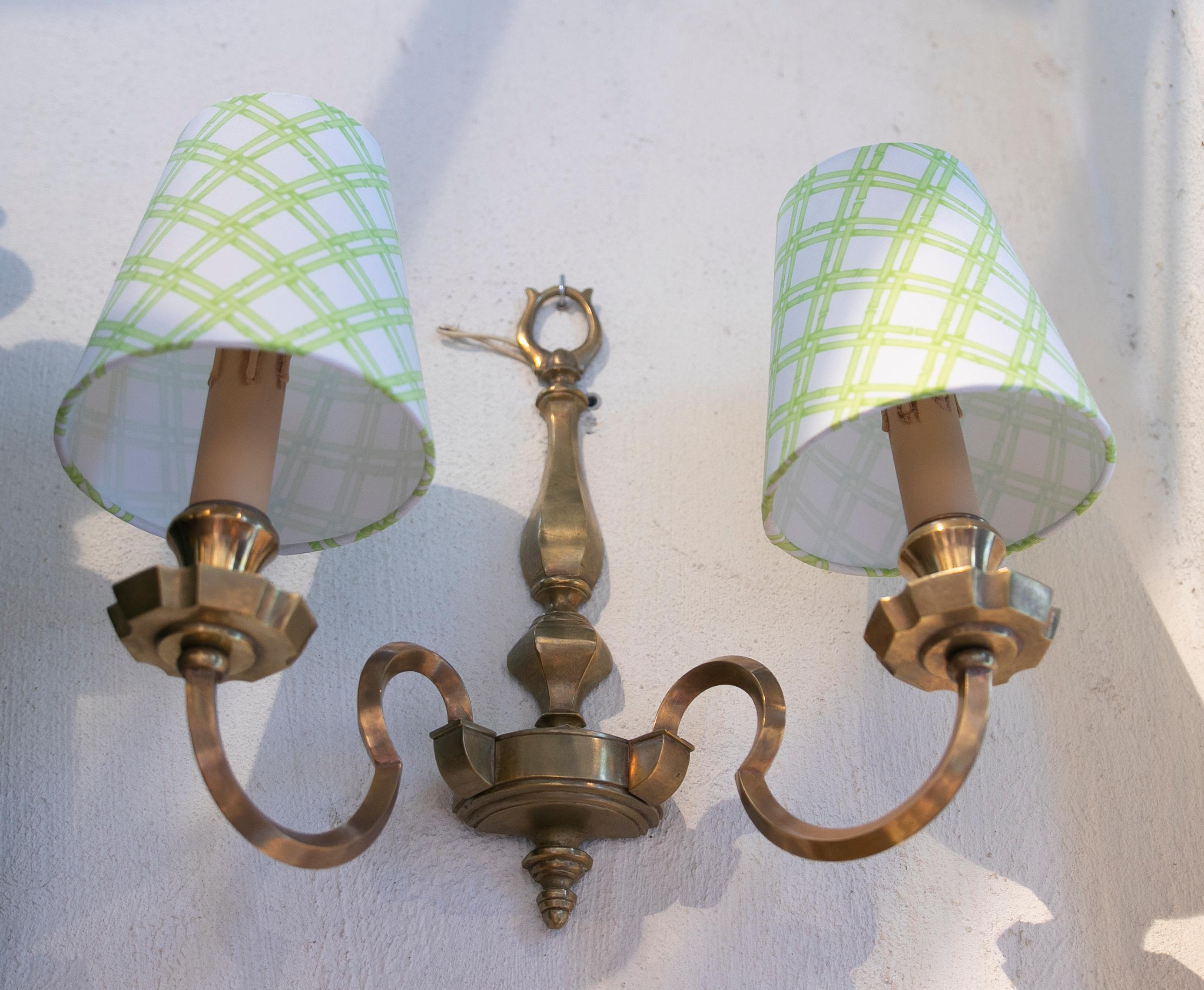 English Pair of Brass Wall Sconces 7