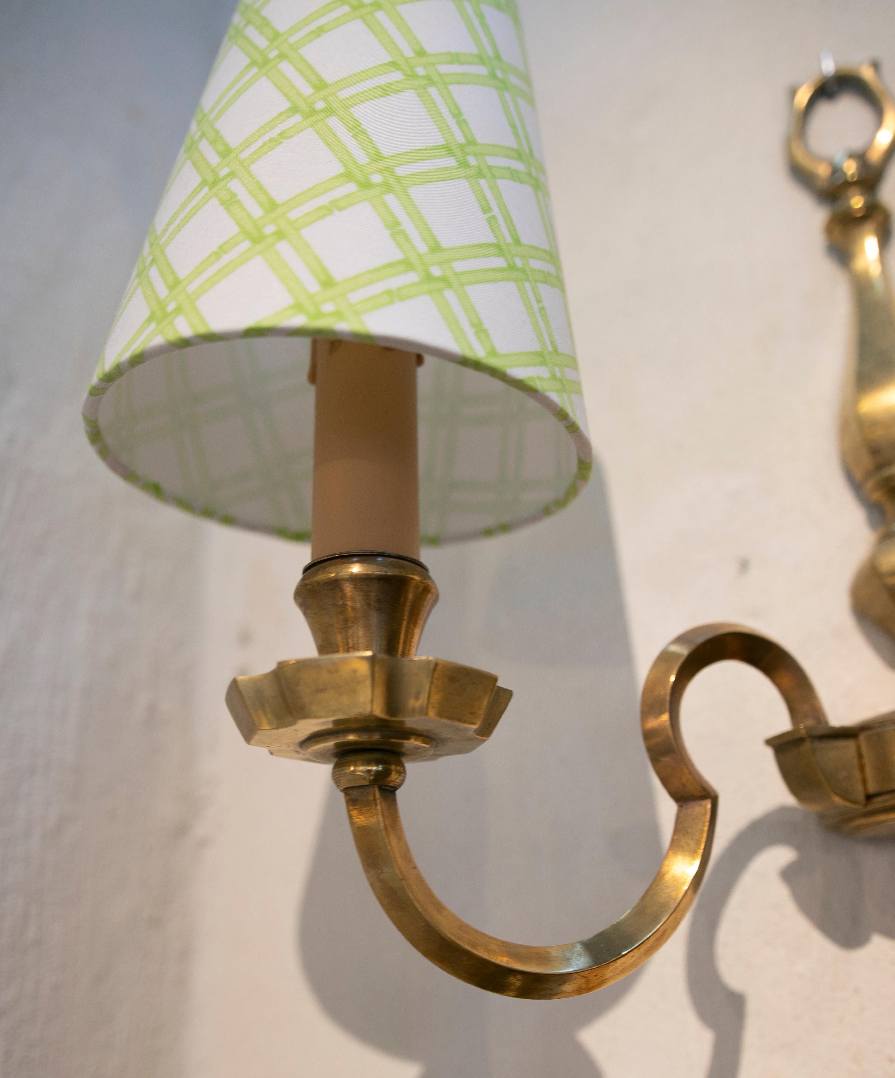 Bronze English Pair of Brass Wall Sconces