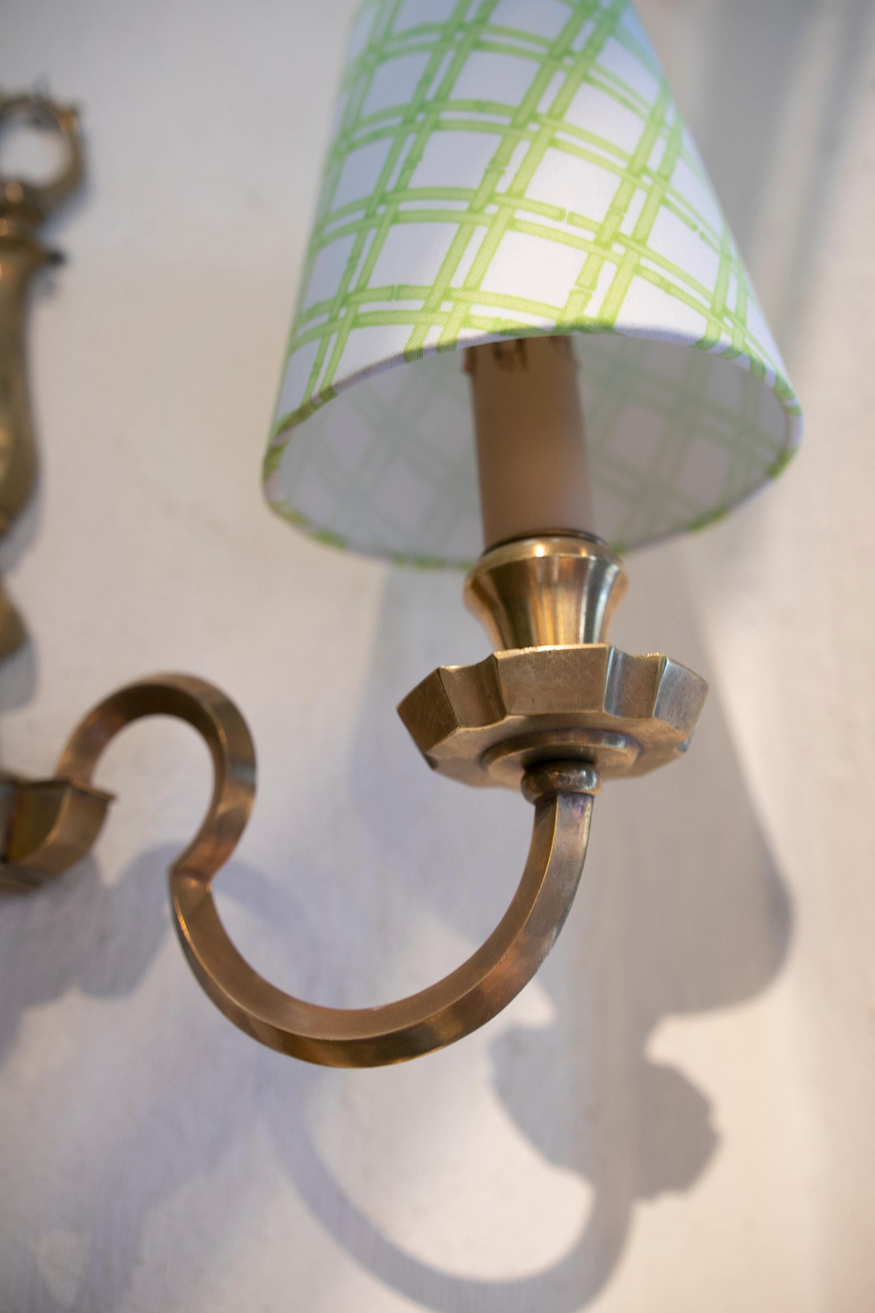 English Pair of Brass Wall Sconces 3