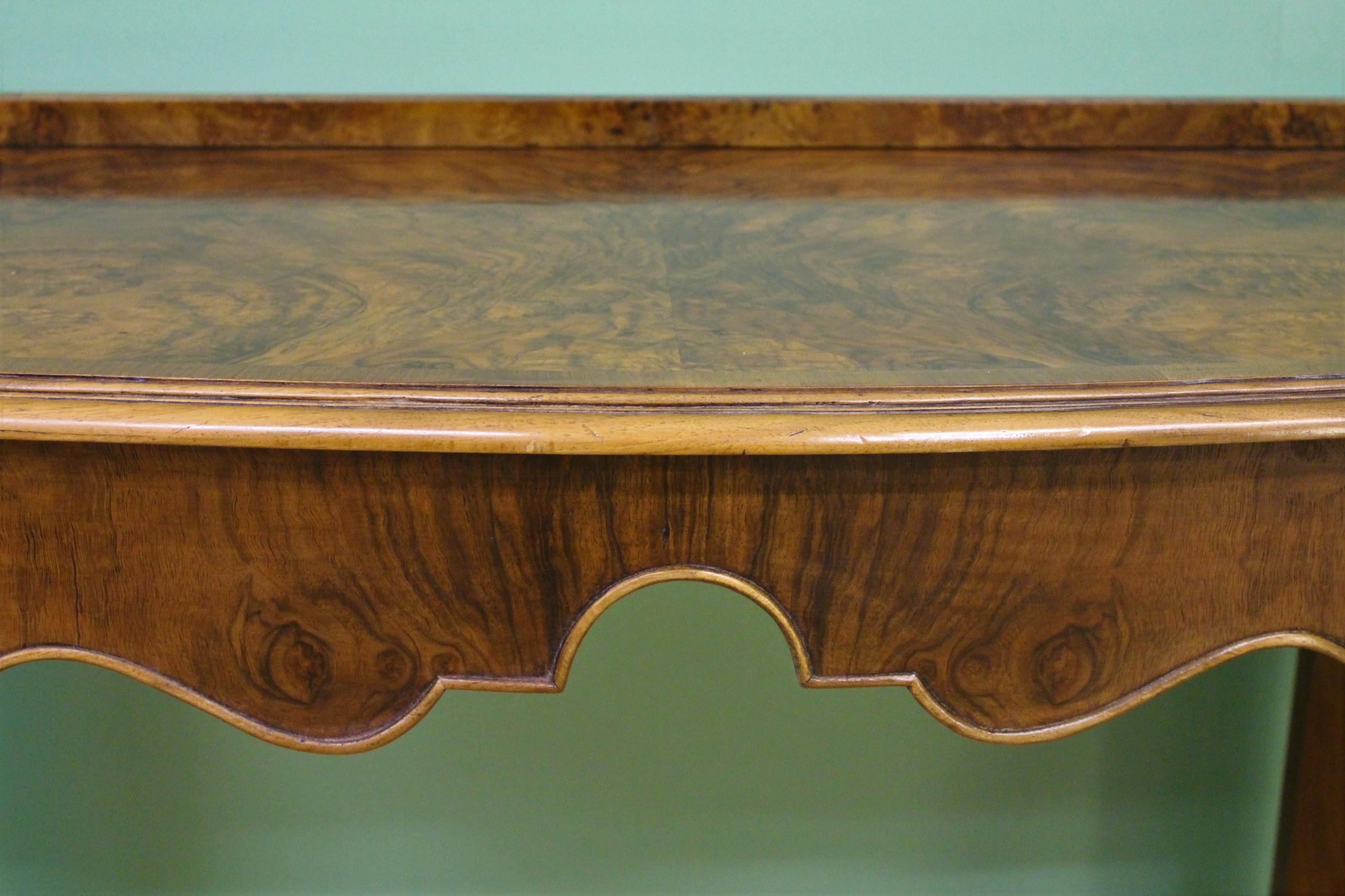 English Pair of Burr Walnut Console Tables 8