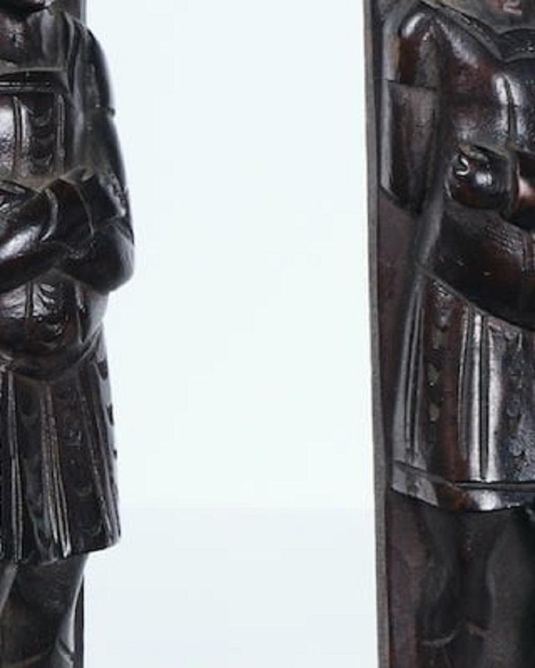 20th Century English, Pair of carved wooden sculptures For Sale