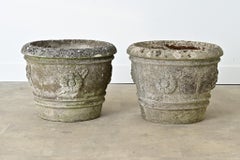 English Pair of Early 20th Century Cast Stone Planters