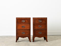 English Pair of Federal-style Mahogany Bedside Tables