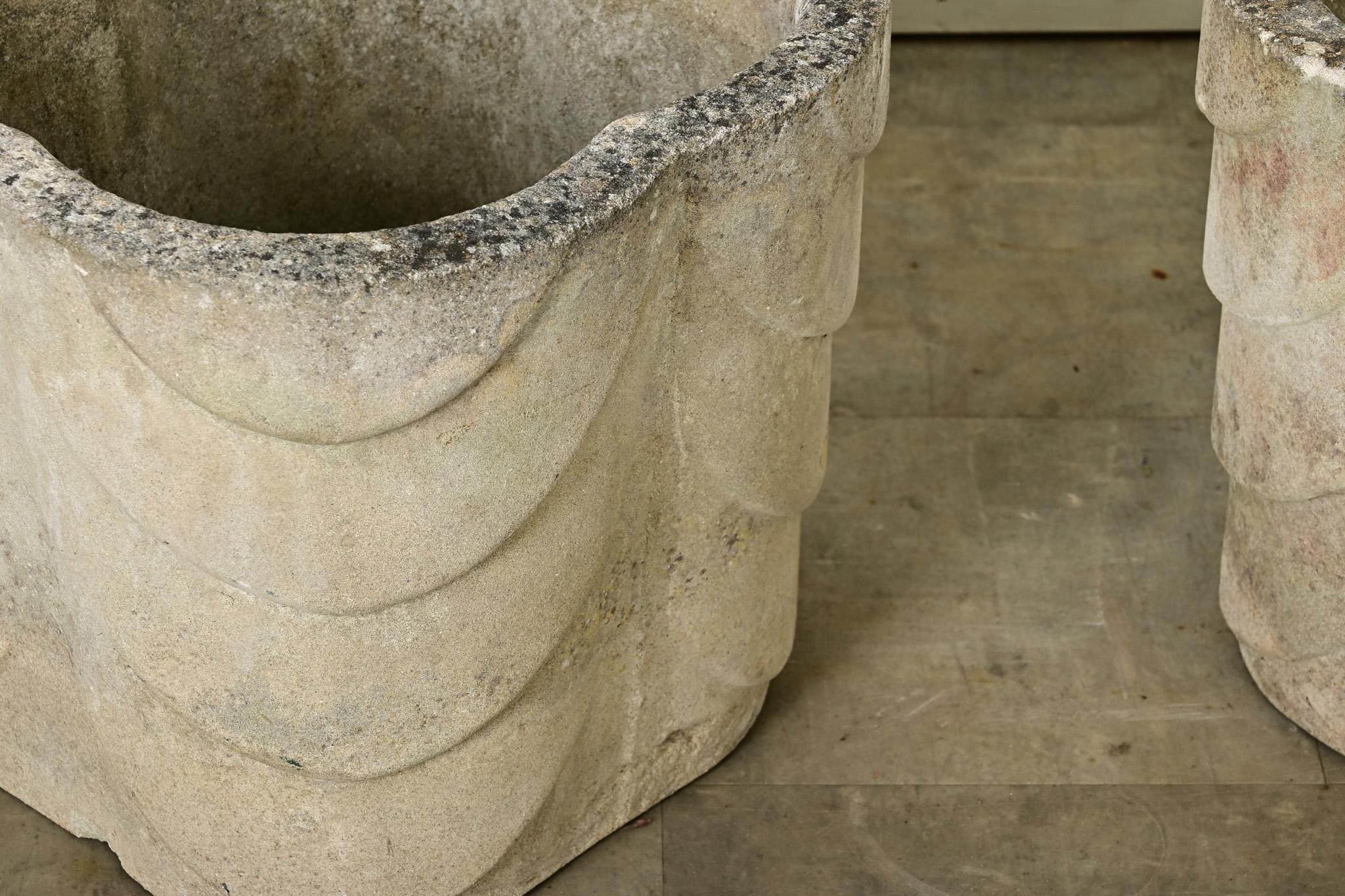 20th Century English Pair of Large Art Deco Planters For Sale