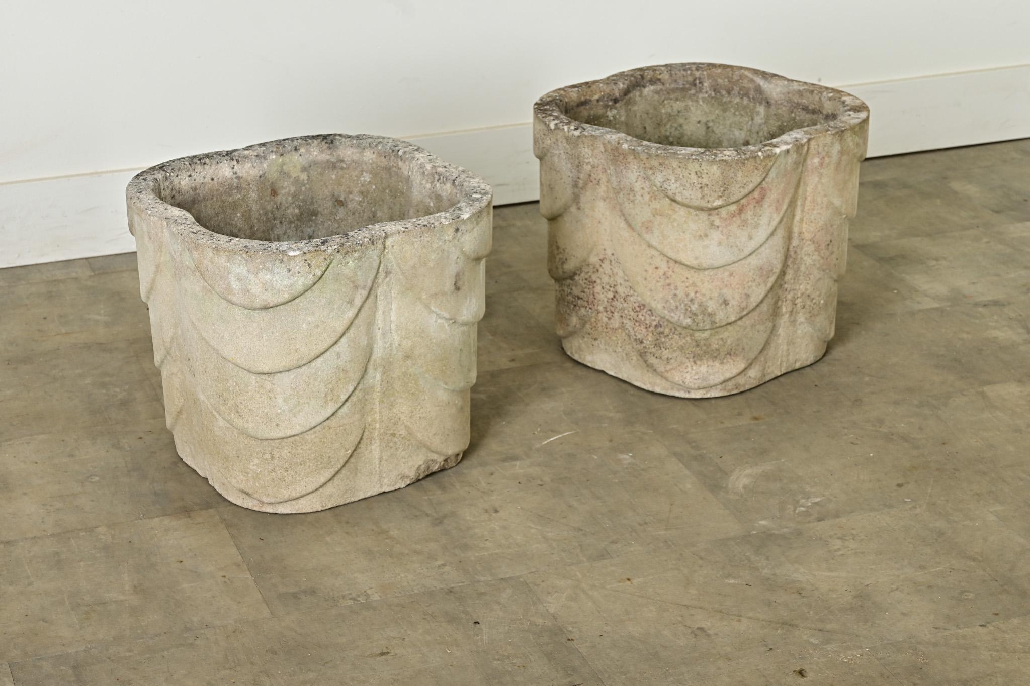 English Pair of Large Art Deco Planters For Sale 3