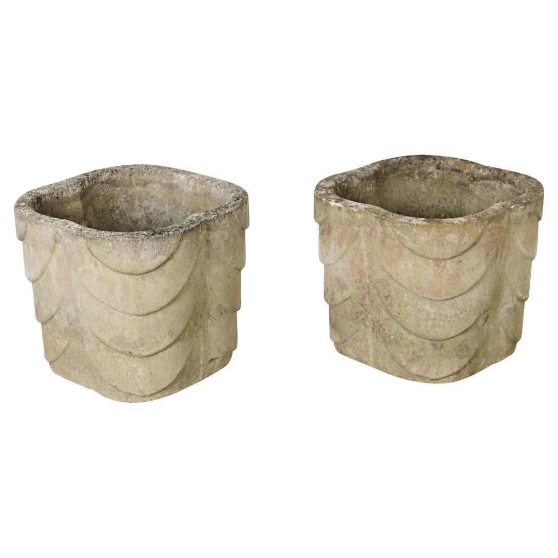 English Pair of Large Art Deco Planters