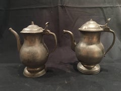 English Pair of Pewter Coffee Pots, 19th Century