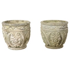 English Pair of Reconstituted Stone Planters