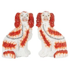 Antique English Pair of Staffordshire Dogs