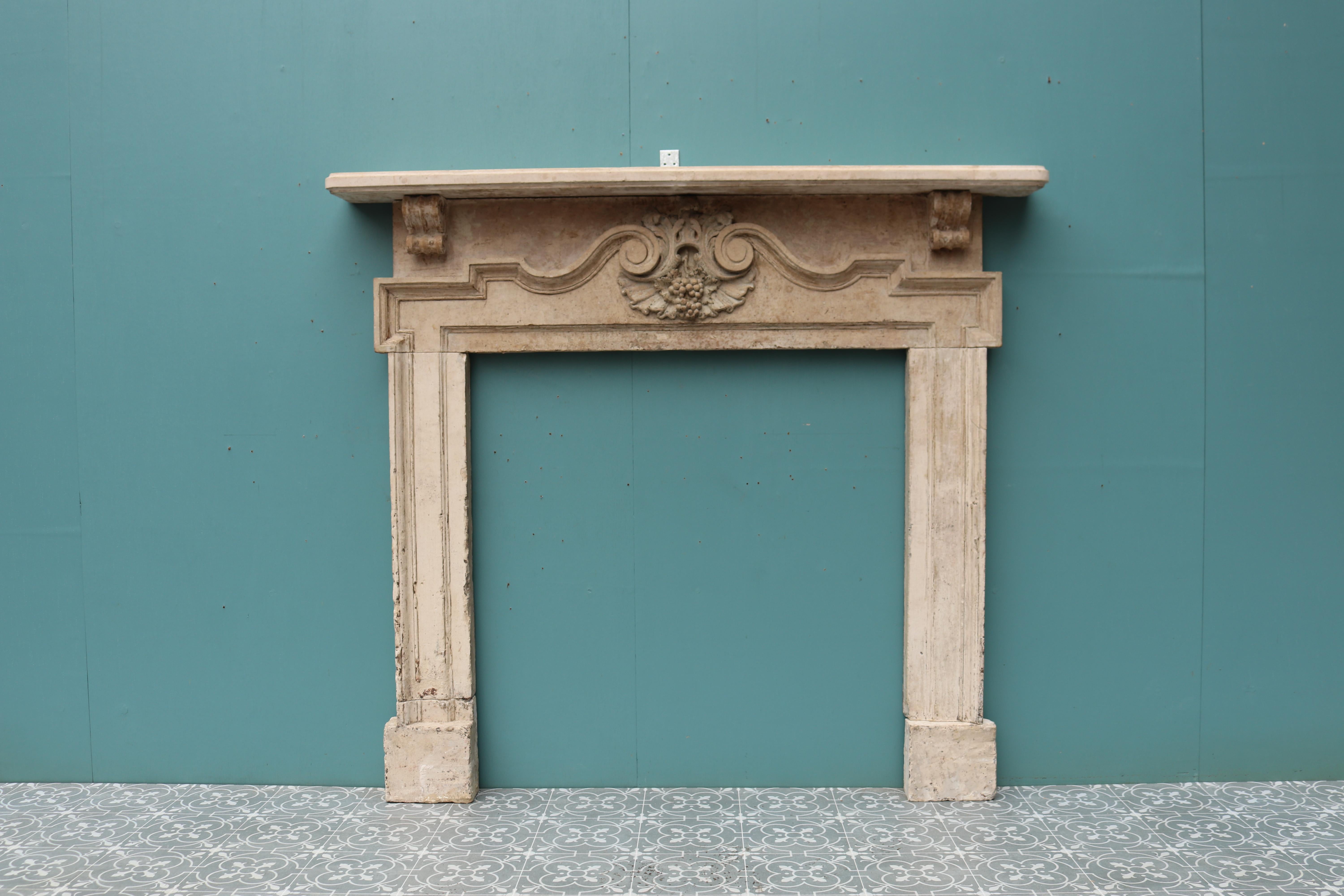English Palladian Style Limestone Mantel Circa 1740 For Sale 3