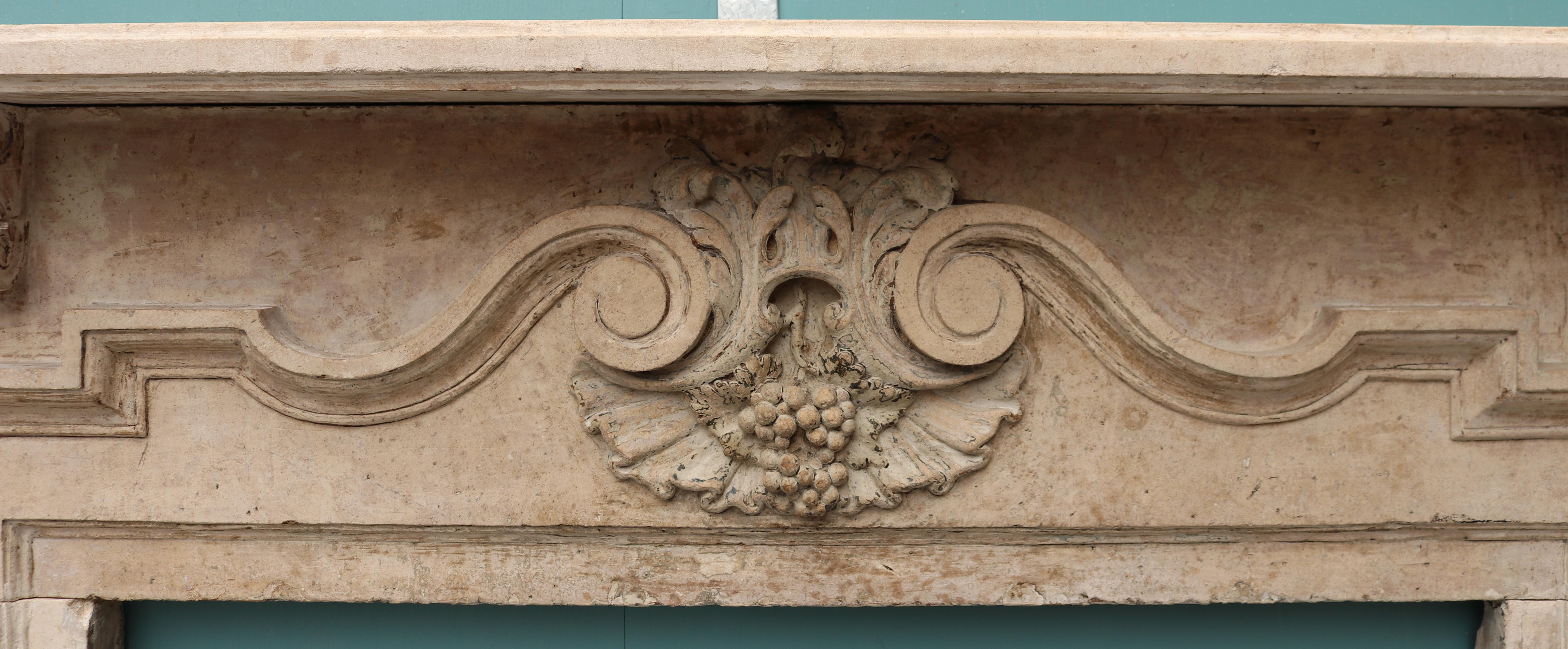 English Palladian Style Limestone Mantel Circa 1740 For Sale 5