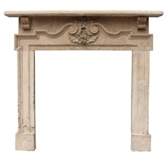 Antique English Palladian Style Limestone Mantel Circa 1740