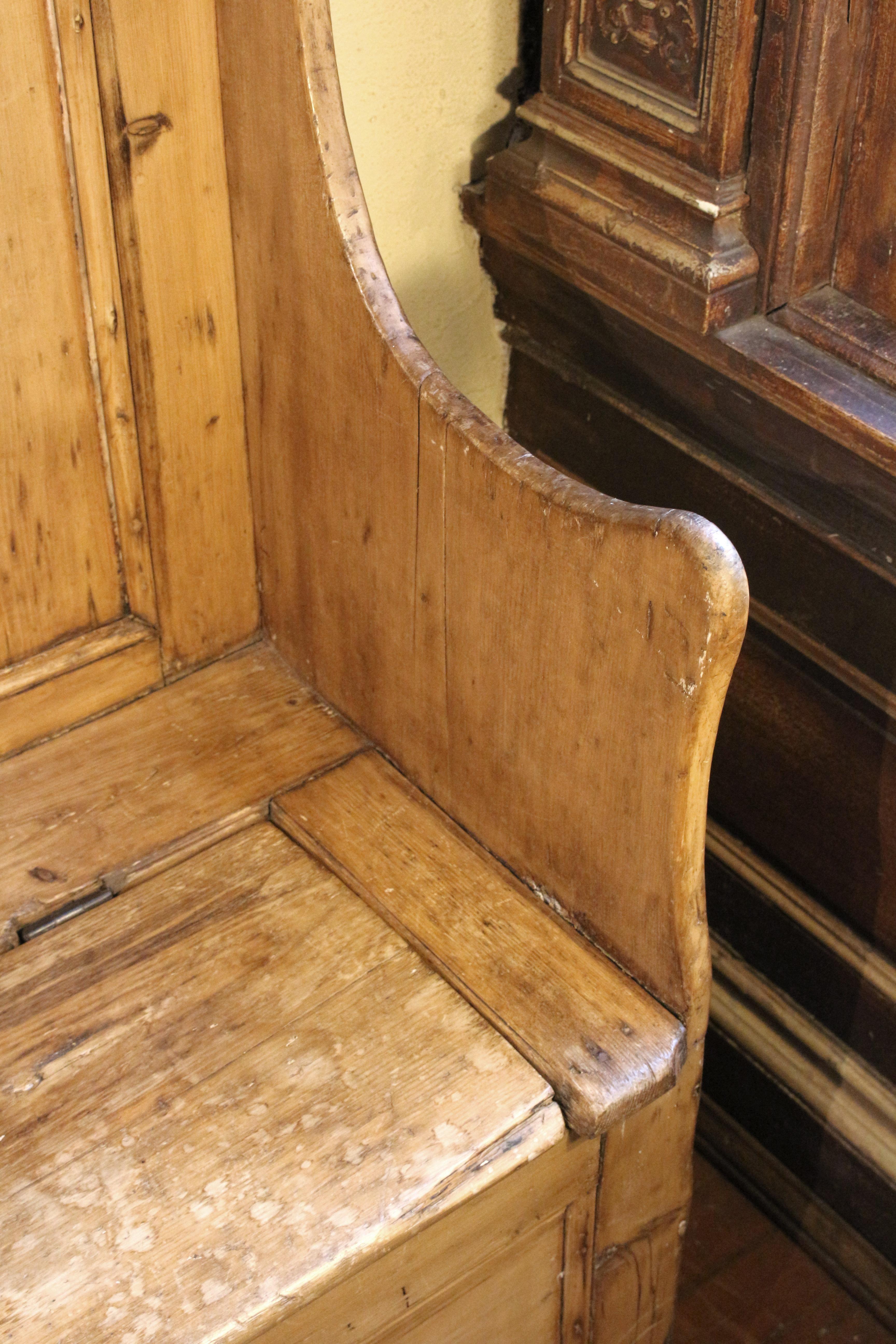 English Panel-Back Winged Settle, circa 1830-60, Pine 2