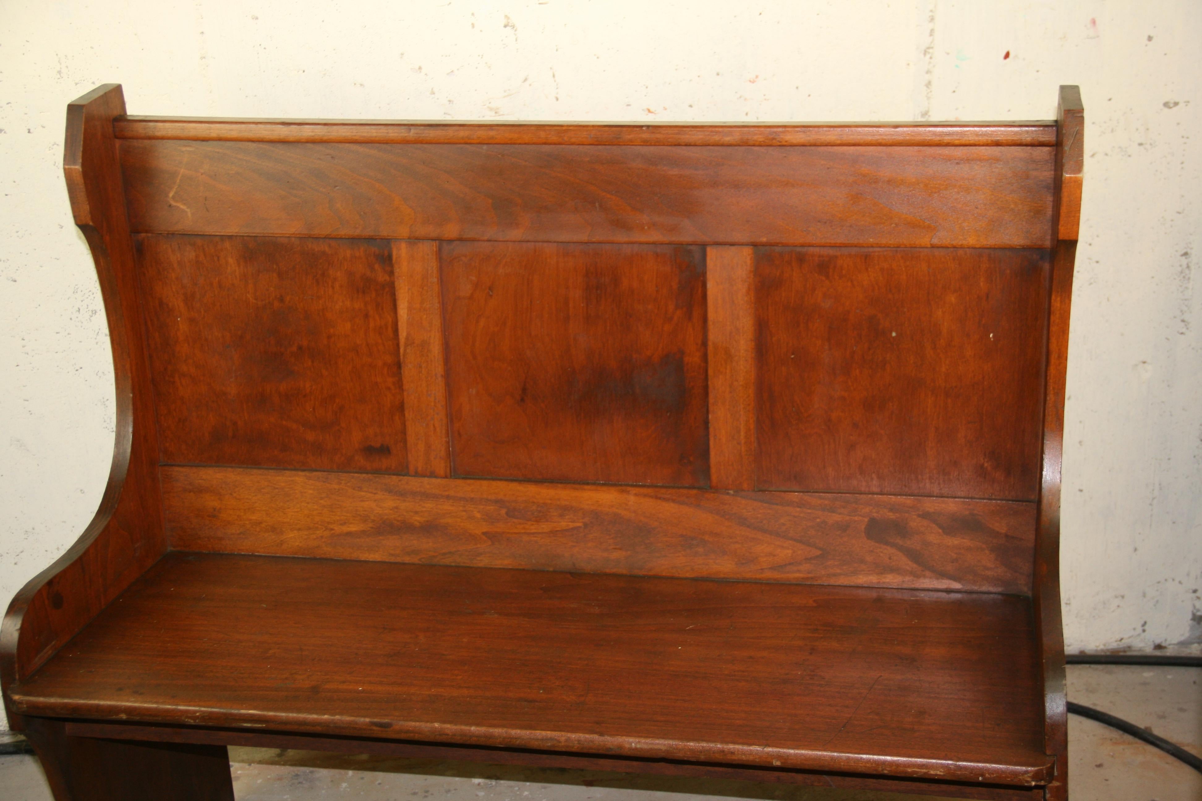 Early 20th Century English Paneled Hall Settle/Bench 1920's