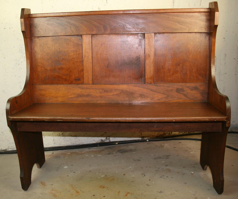 English Paneled Hall Settle/Bench 1920's For Sale 2