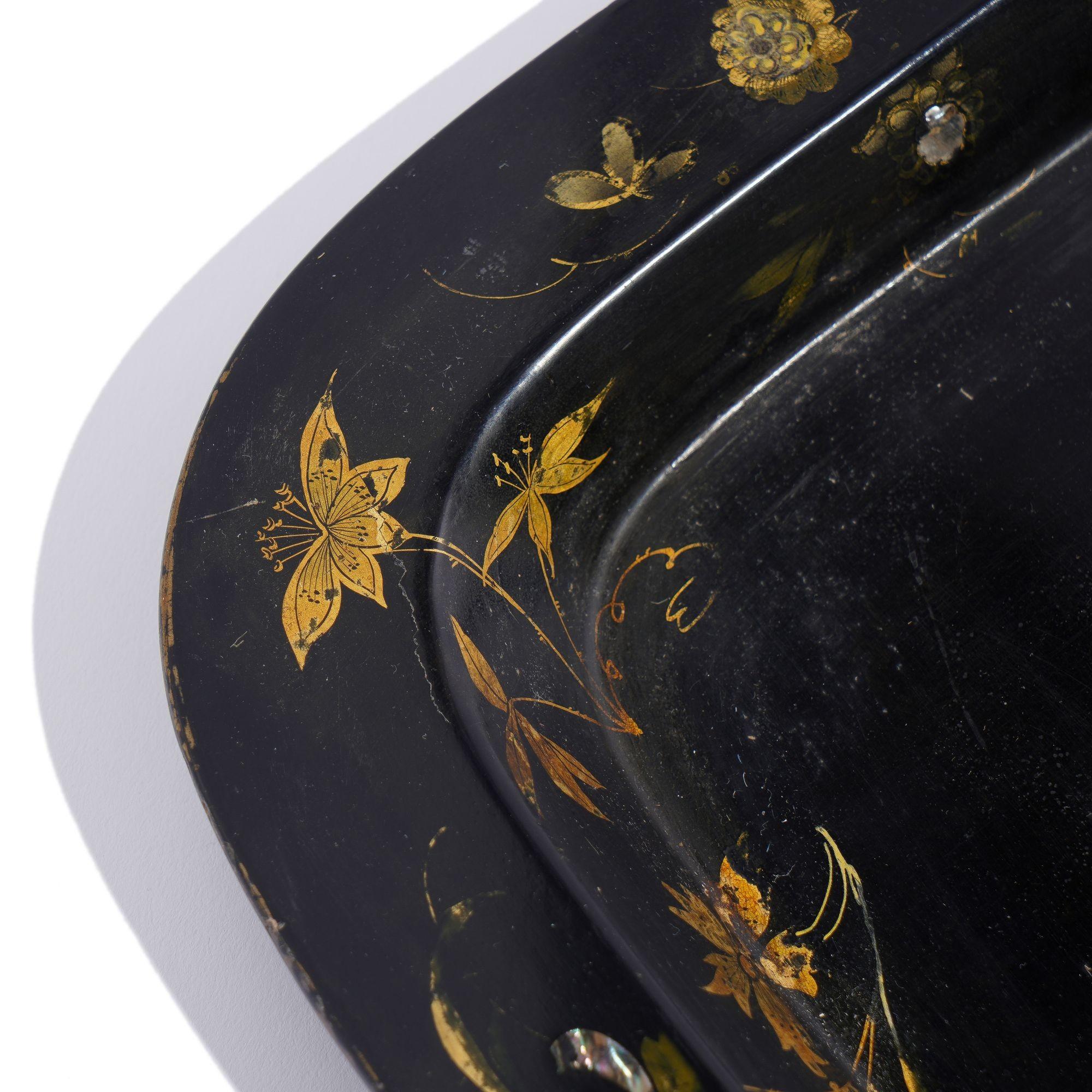 English paper mache tea tray, c. 1830 3