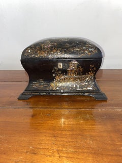 English Papier Mâché Tea Caddy, circa 1825-1838