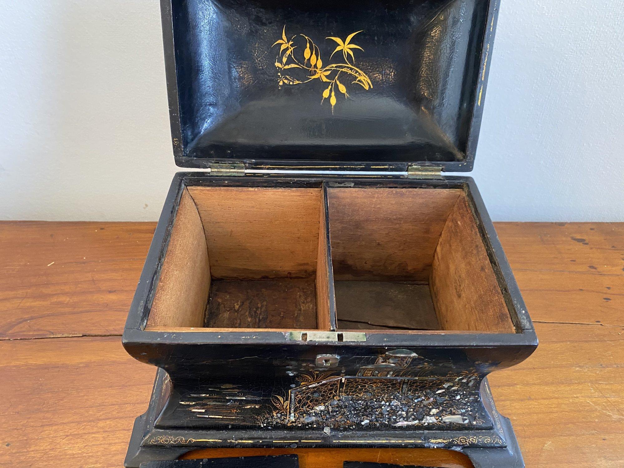 English Papier Mâché Tea Caddy, circa 1825-1838 2