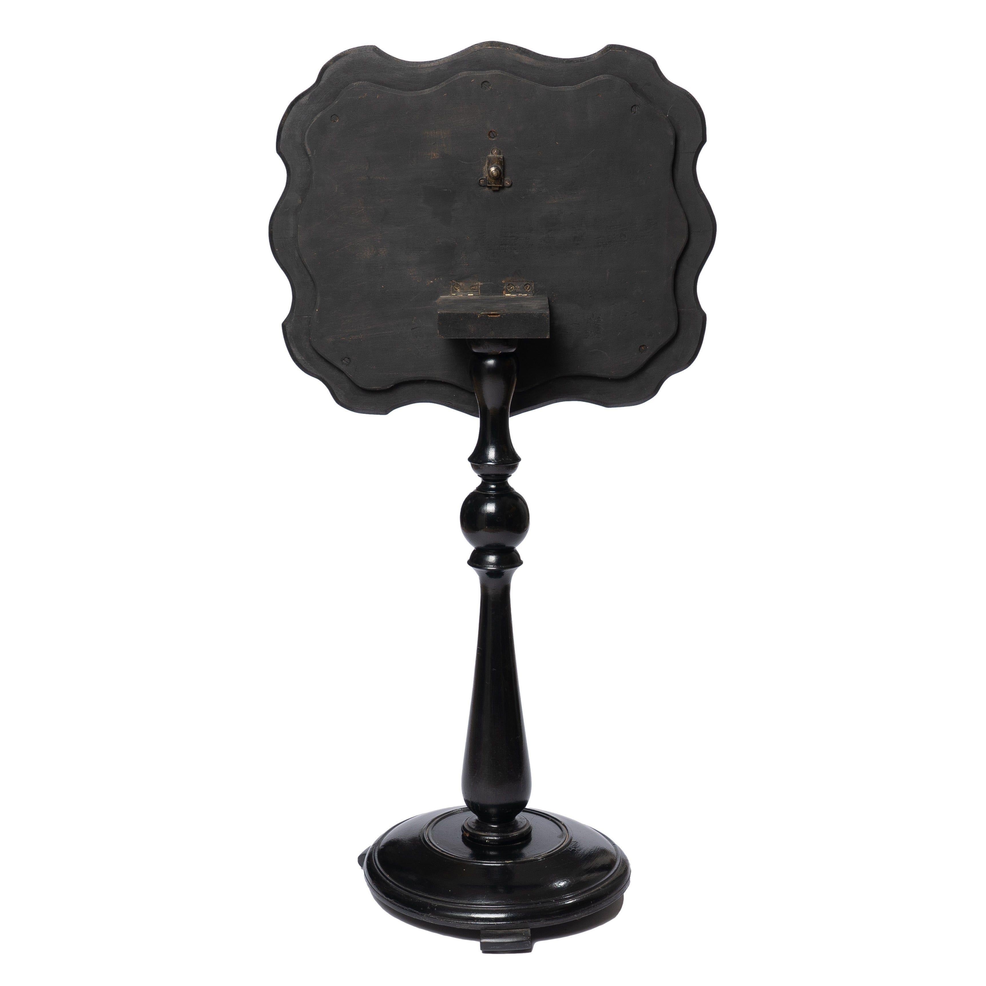 William IV English Wood & Paper Mache Tilt Top Candle Stand, c. 1860 For Sale