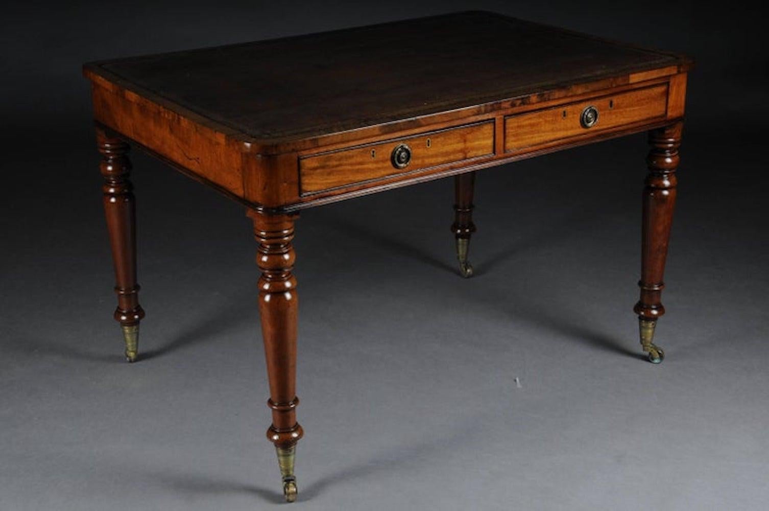 English Partner Desk, Writing Desk 1870, Mahogany 1