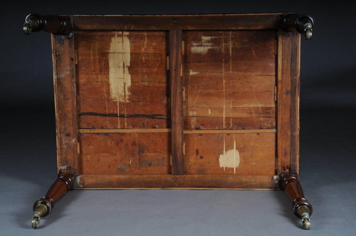 English Partner Desk, Writing Desk 1870, Mahogany 4