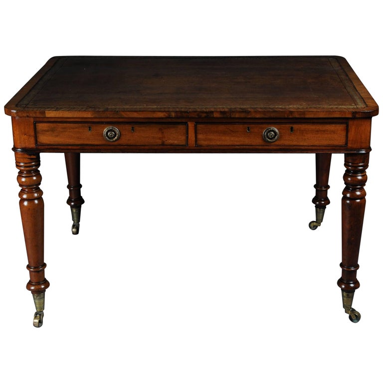 English Partner Desk Writing Desk 1870 Mahogany For Sale At 1stdibs