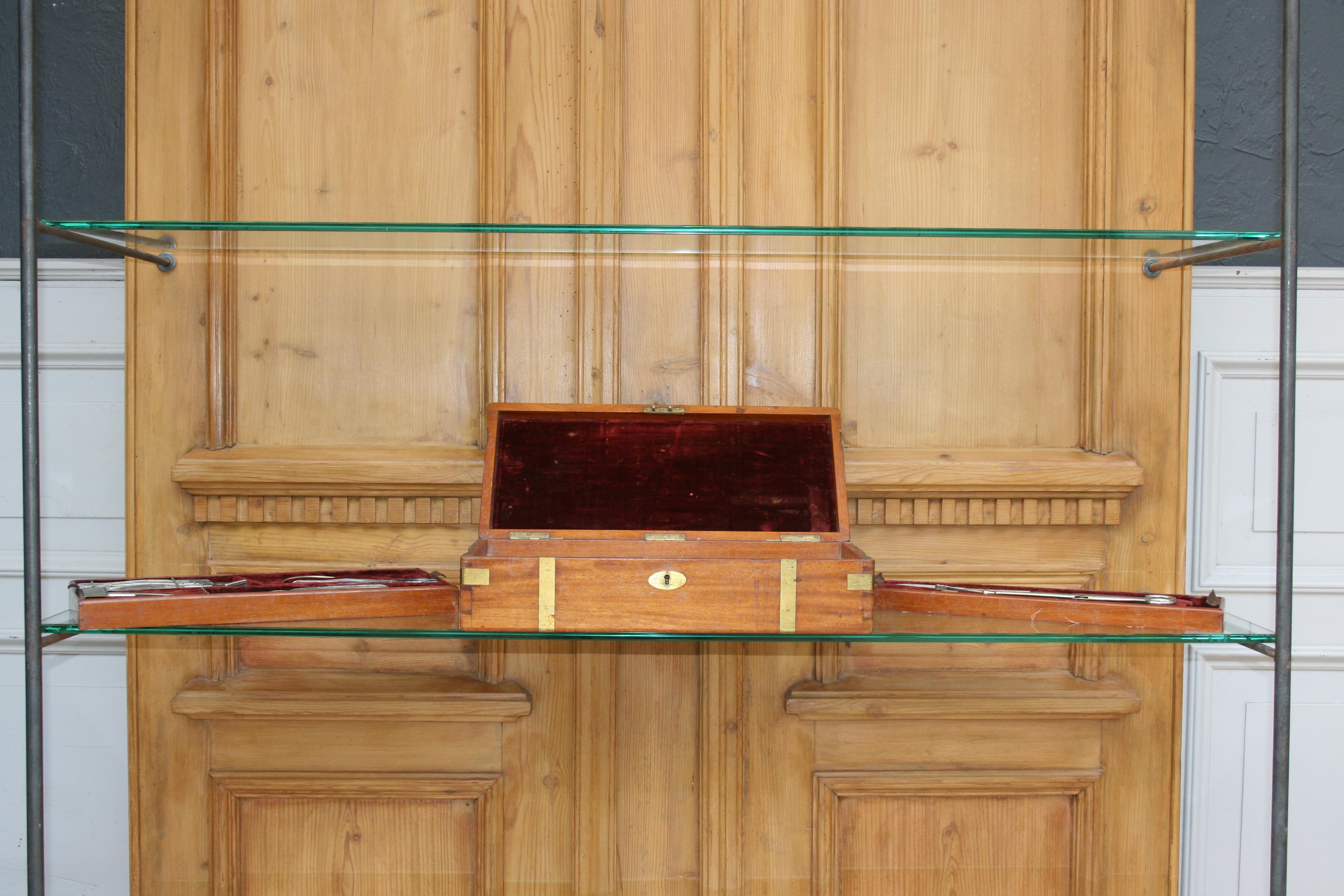 English Pathologist Box Made of Mahogany with Brass, Including Instruments For Sale 2
