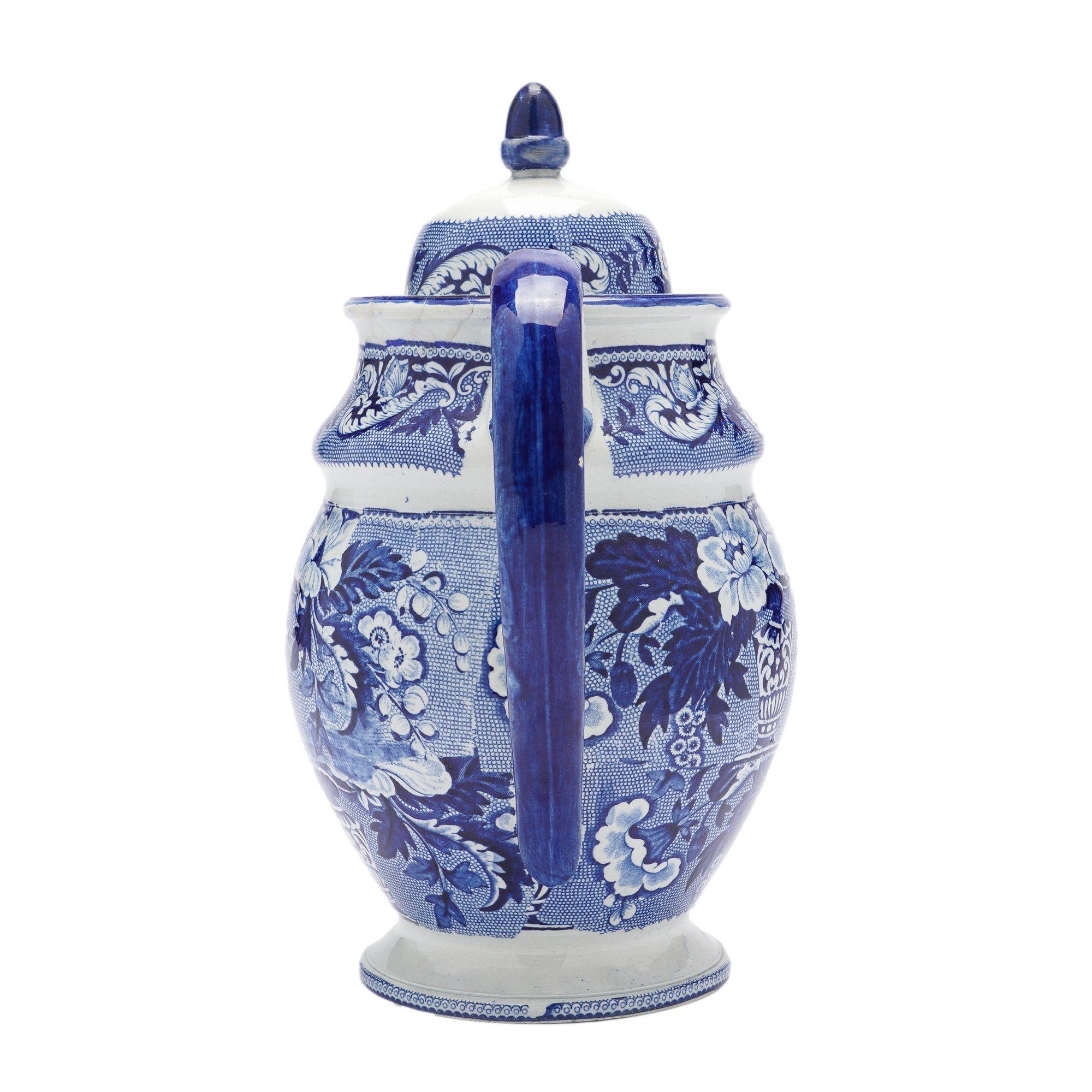 English pearlware coffee pot, c. 1830 For Sale 2
