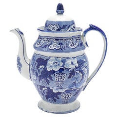 English pearlware coffee pot, c. 1830