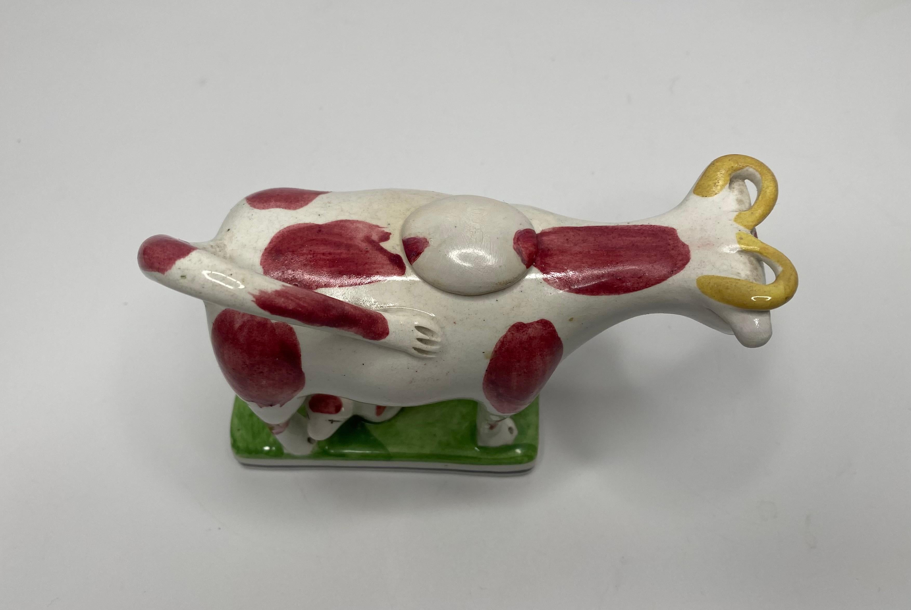 English pearlware cow creamer, c. 1830. 2