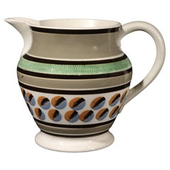 Caraffa in ceramica inglese Pearlware Mocha con design a occhio di gatto