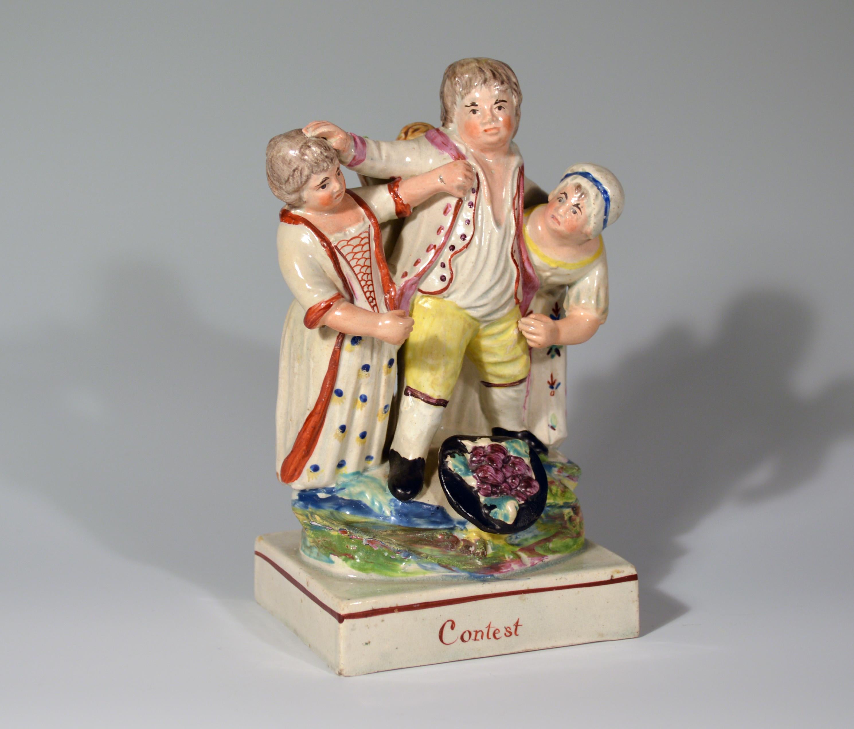 18th Century English Pearlware Pair of Figures of 